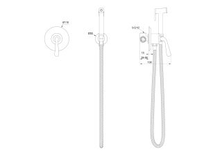 Гигиенический душ со смесителем Wonzon & Woghand Steam WW-88849008-MB чёрный матовый